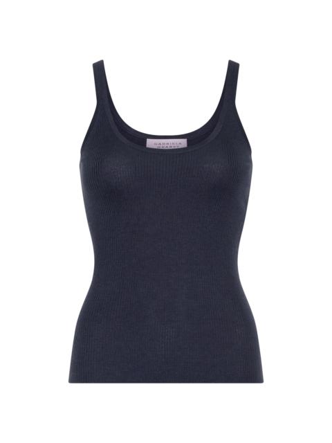 Cinxia Knit Tank Top in Denim Cashmere Silk