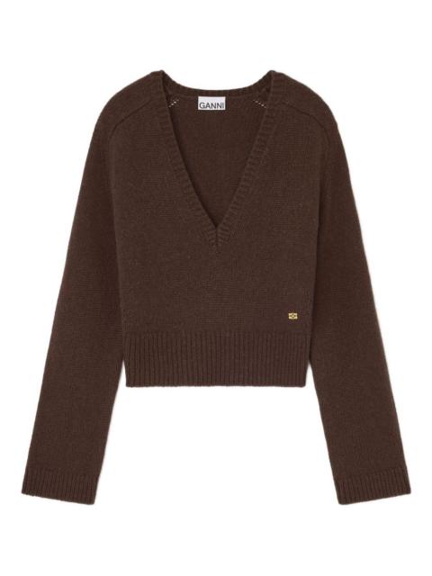 wool yak mix V-neck knit