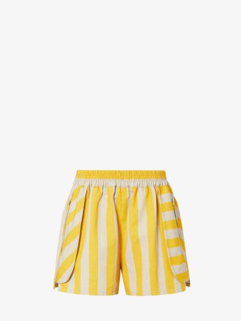 Shorts Yellow and beige Pequin denim shorts