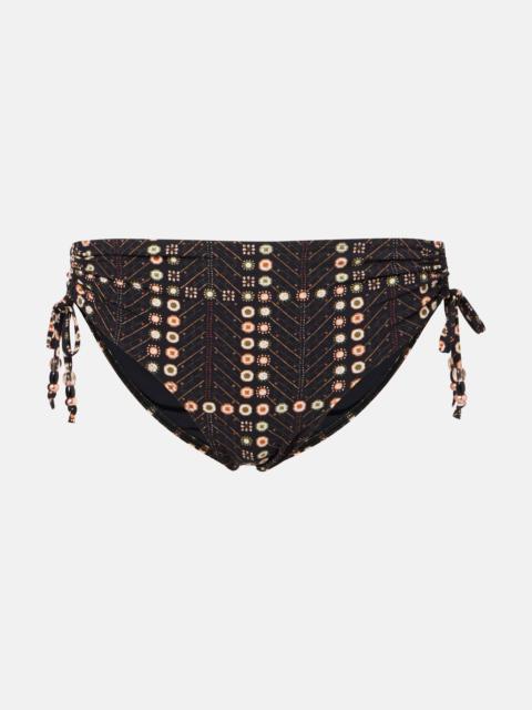 Prudige printed mid-rise bikini bottoms