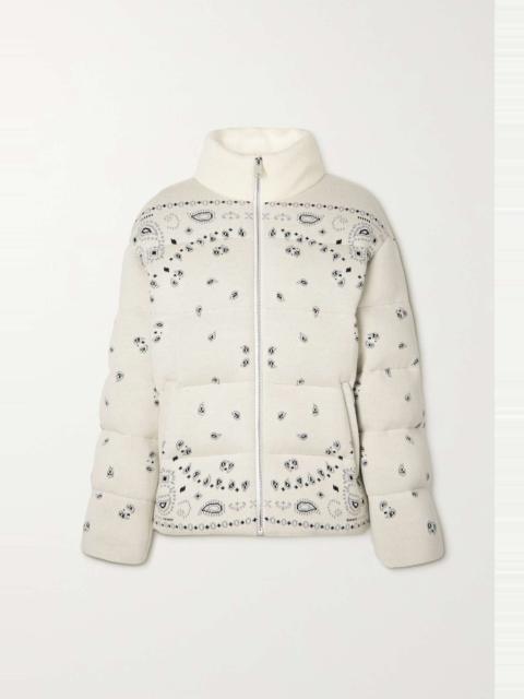 Bandana jacquard quilted wool down jacket