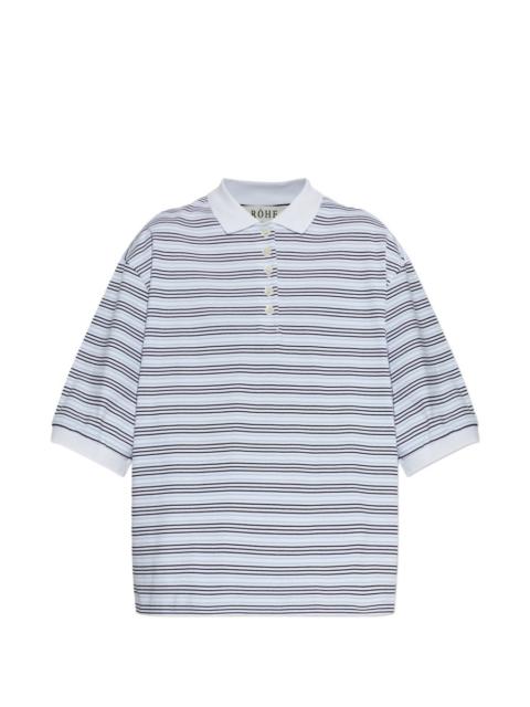 striped-pattern buttoned polo shirt