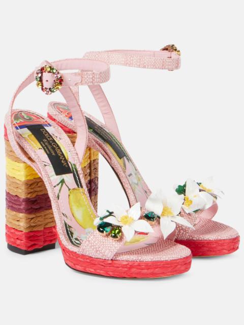 Taormina 105 embellished raffia sandals