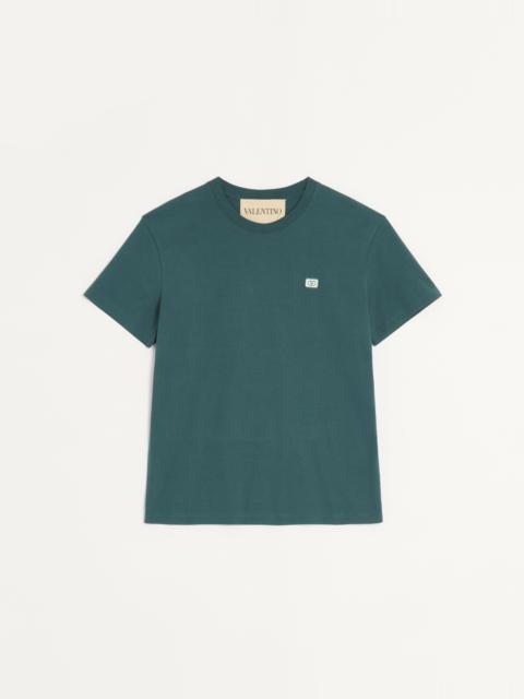 COTTON T-SHIRT WITH VLOGO PATCH