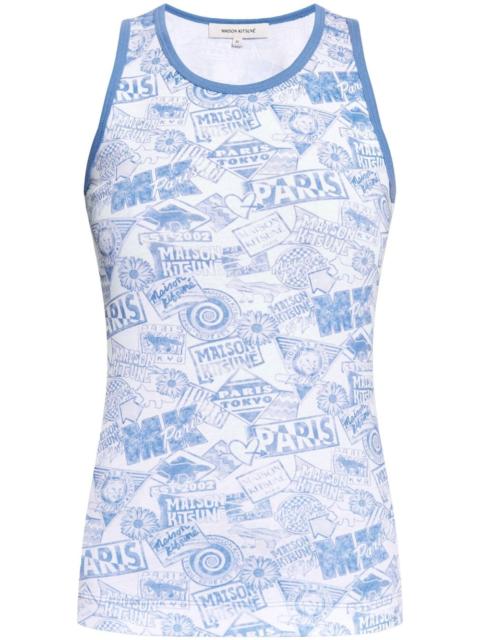 Surf Collage cotton tank top