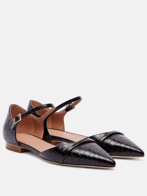 Ulla croc-effect leather flats