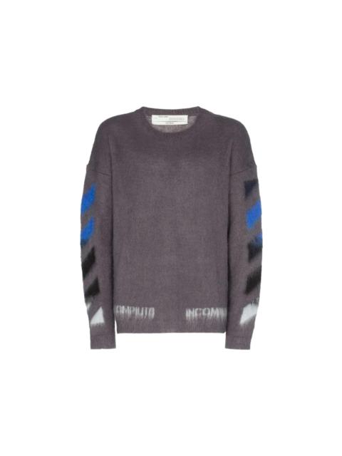 OFF-WHITE Diag Brushed Sweater Melange Grey/Multicolor
