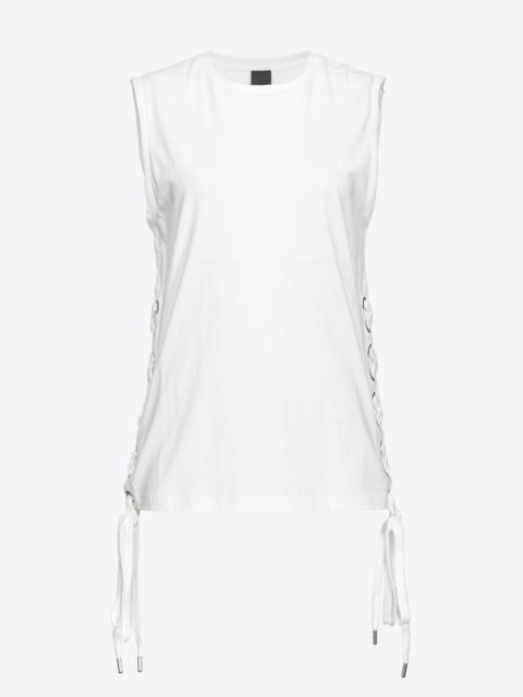 SLEEVELESS T-SHIRT WITH CRISS-CROSSING LACING