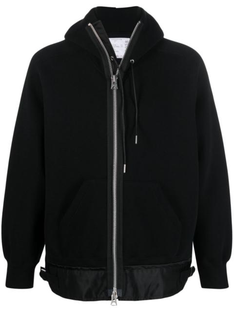 zip-up cotton-blend hoodie
