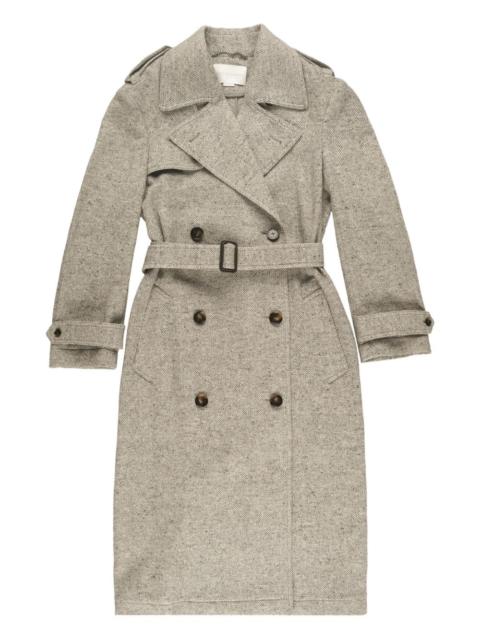 herringbone belted coat
