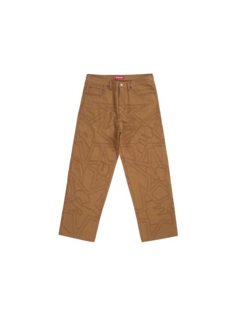 Supreme Stars Topstitch Baggy Jean Brown
