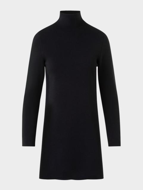 Turtleneck Cashmere-Silk Milano Knit Tunic Sweater