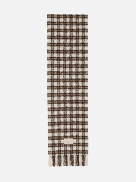 Checked logo scarf - Beige/brown