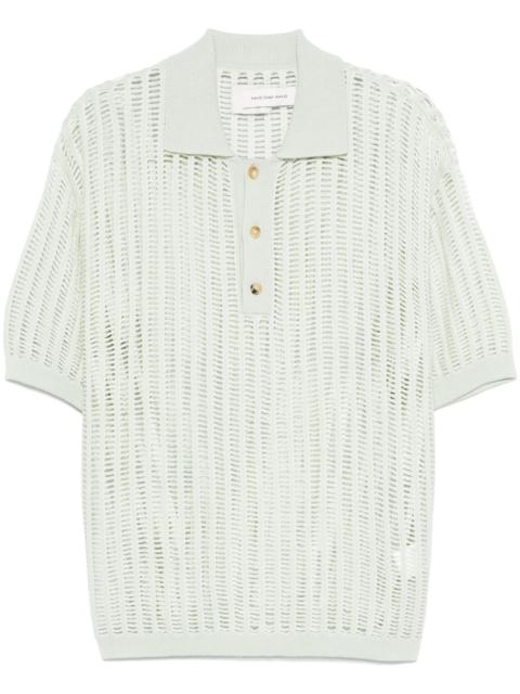 open-knit polo shirt