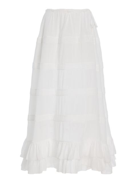 Cotton Midi Skirt ivory