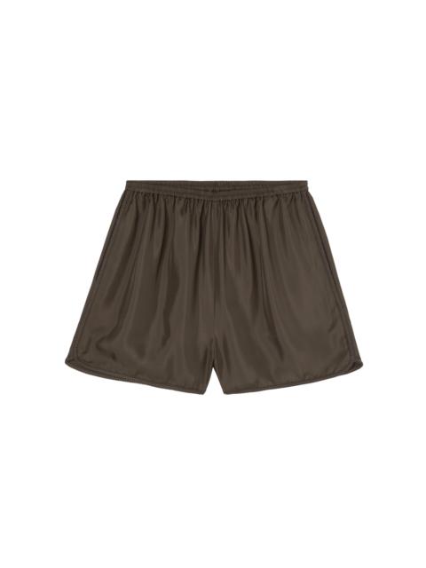 Taped Silk Shorts brown