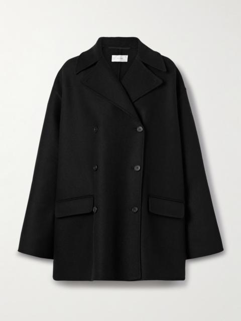 Azuron Double-breasted Ribbed Wool And Cashmere-blend Coat