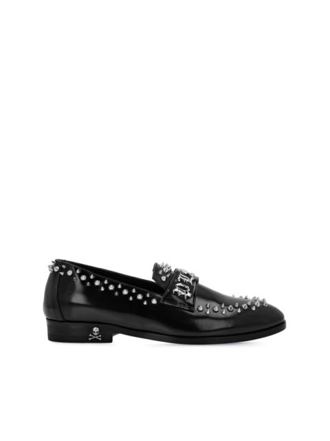 stud-embellished leather loafers