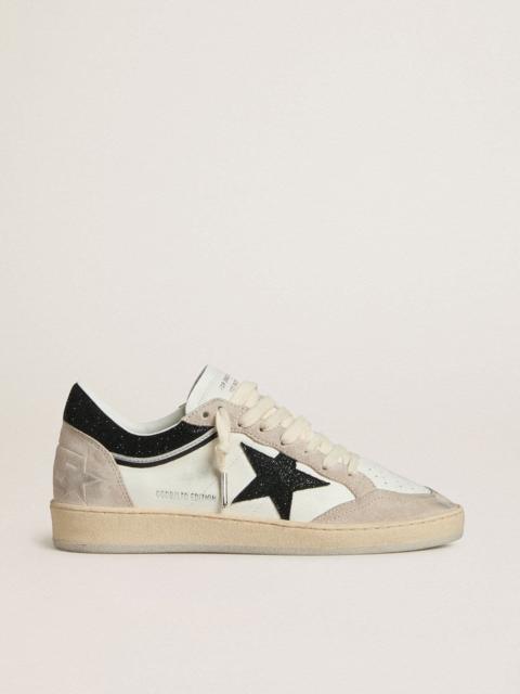 Women's Ball Star LTD in nappa with black crystal star and beige suede inserts