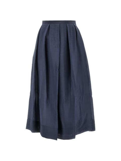 pleated midi skirt