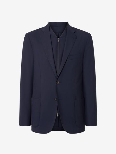 Navy blue 170's super light wool jacket with vest