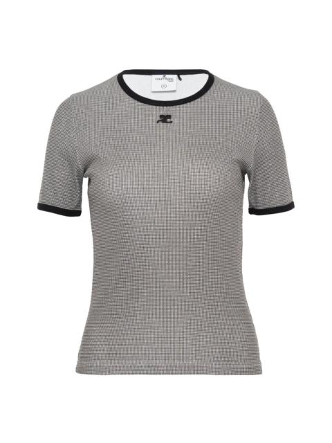 Houndstooth Contrast T-Shirt