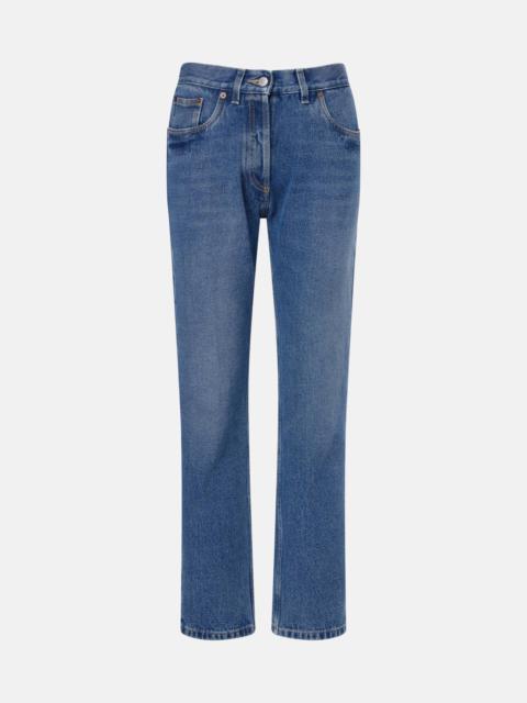 Low-rise straight jeans