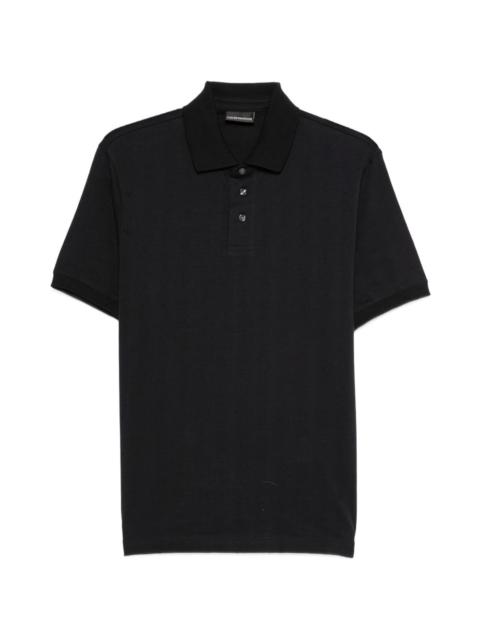 monogram-pattern polo shirt