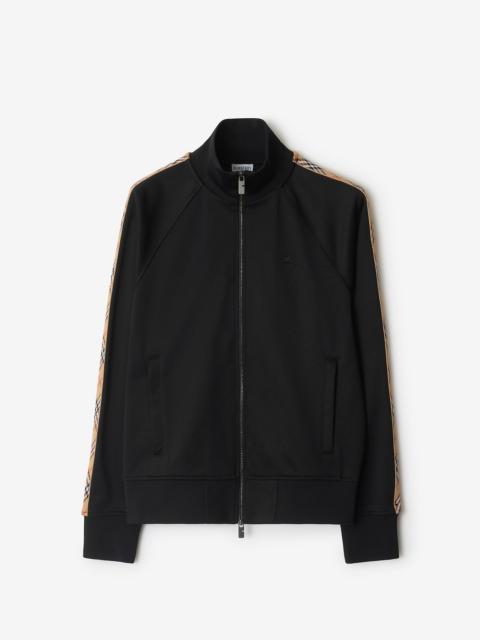 Check Trim Cotton Blend Track Jacket