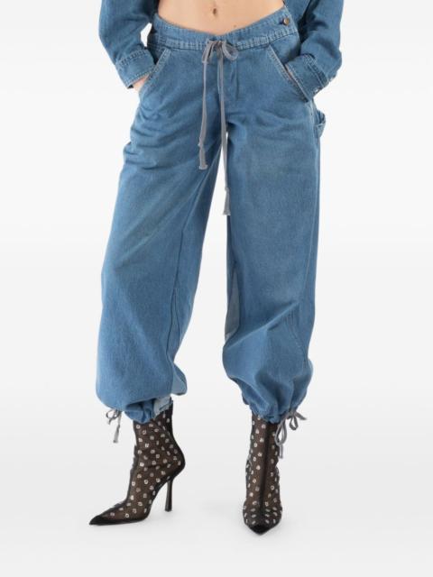 drawstring wide-leg trousers