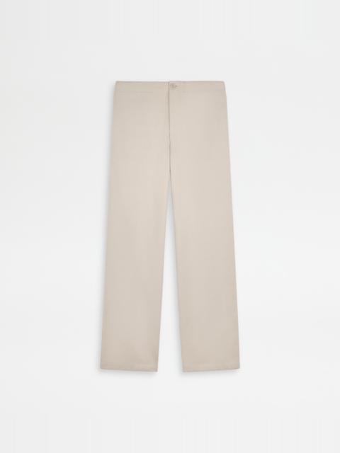 PANTS IN TECHNICAL COTTON WITH DRAWSTRING - BEIGE