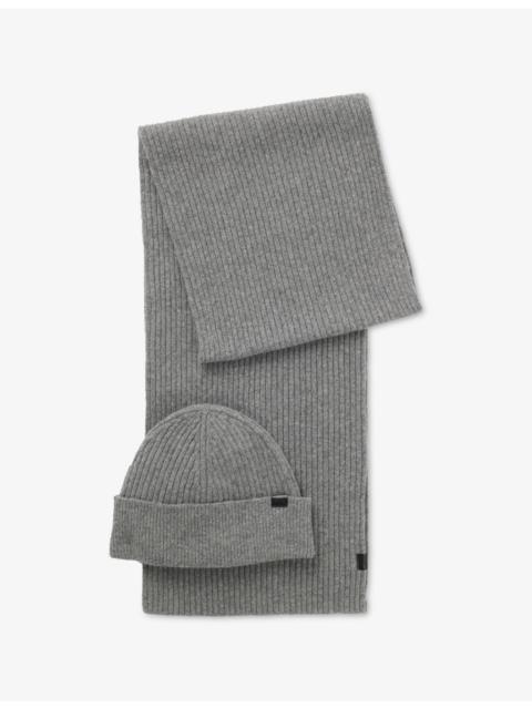 Branded Wool-Blend Hat and Scarf Gift Set