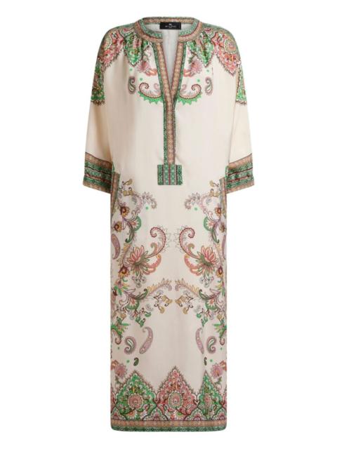 paisley-print midi dress