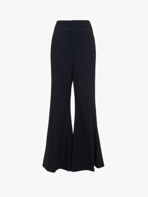 Low Rise Wide Leg Kick Trouser In Ink Blue