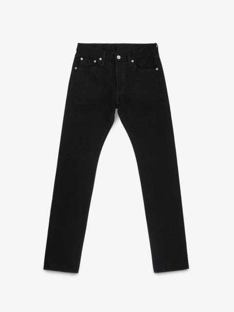 IH-777S-142BB 14OZ SELVEDGE DENIM SLIM TAPERED CUT JEANS - BLACK/BLACK