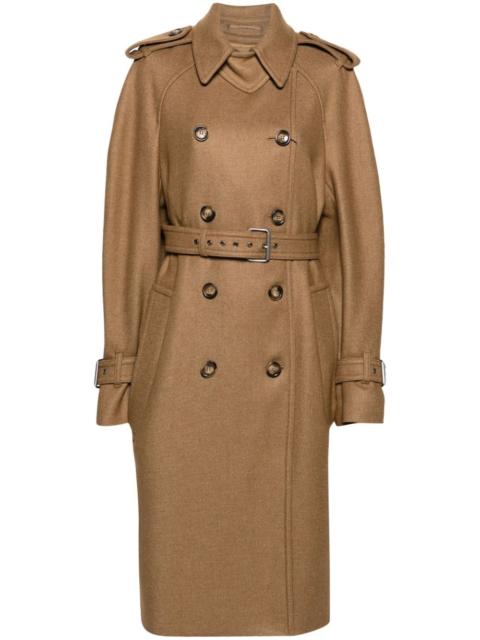 double-breasted twill trench coat