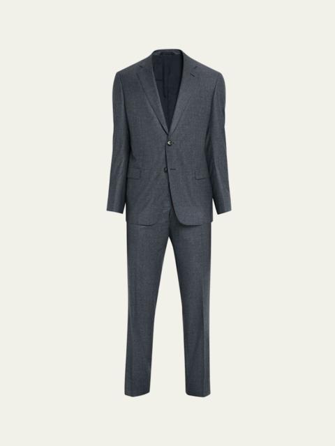 Men's Wool Micro-Houndstooth Two-Piece Suit