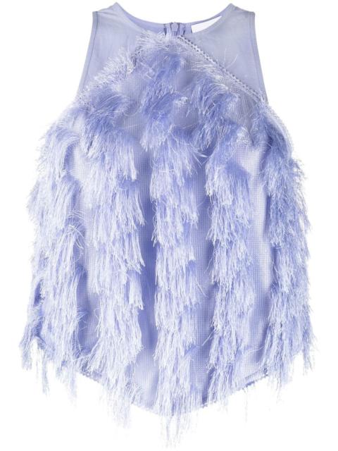 fringe-detail sleeveless top