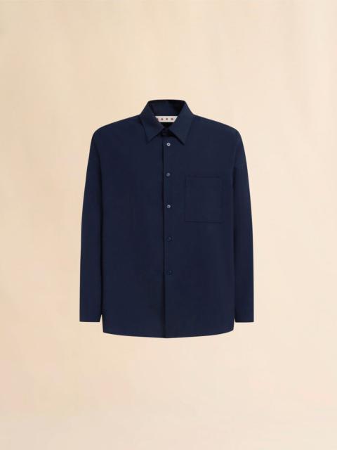 BLUE TROPICAL WOOL SHIRT