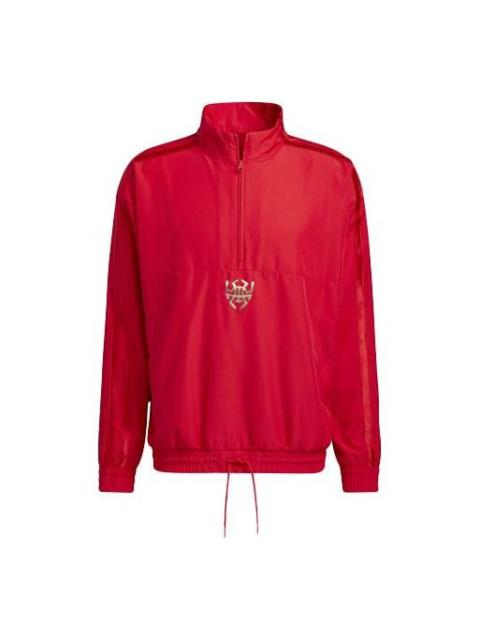 adidas Cny Dm Po Basketball Casual Sports Half Zipper Jacket Red GP0226