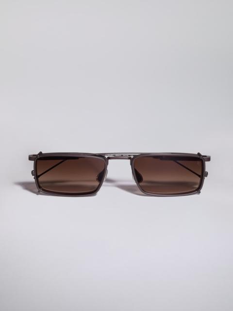 Titanium frame with clip-on sun lens