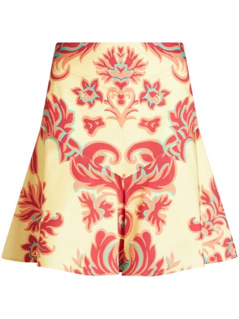 Venus-print poplin miniskirt