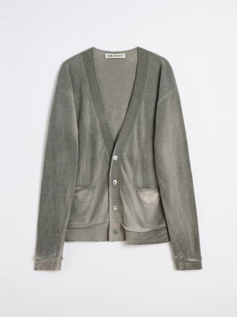 Parallel Cardigan Grey Spray Dye Cherub Wool