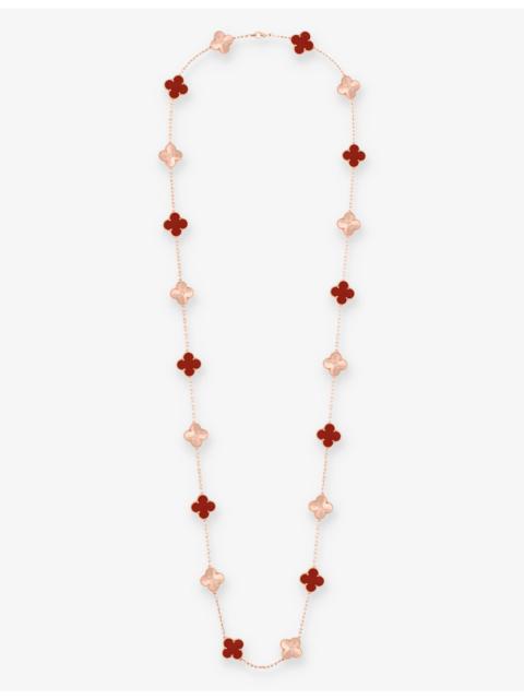 Vintage Alhambra 18ct rose-gold and carnelian charm necklace