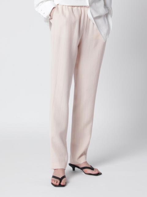 Light pink wool-blend trousers
