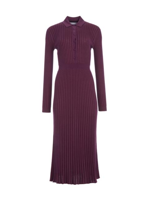 Ardor Knit Dress in Italian Plum Cashmere Silk