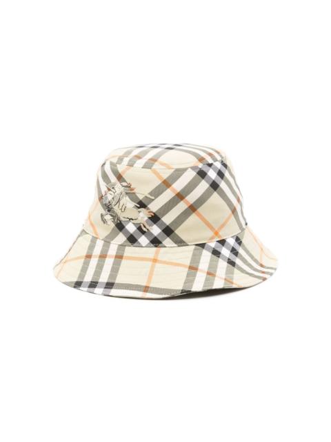Vintage-check bucket hat
