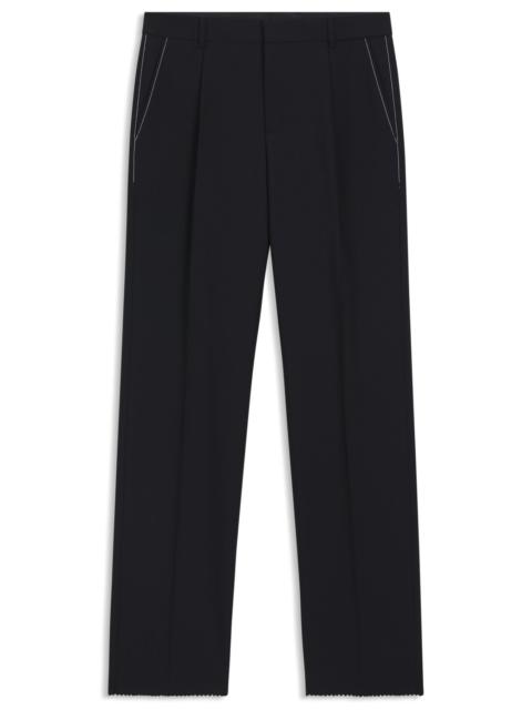 RELAXED-FIT TROUSERS IN MELANGE WOOL