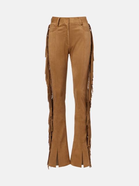 Fringed slim pants