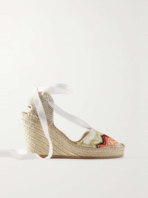 80 metallic canvas wedge espadrilles